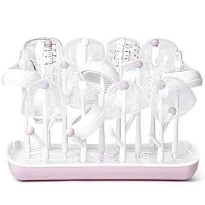Image de Termichy Séchoir pour biberons, égouttoir tétines Grises, Tasses et Accessoires sans BPA (Rose)