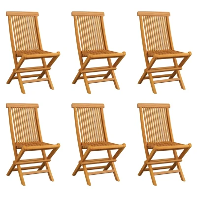 Afbeelding van Tuinstoelen 6 st inklapbaar massief teakhout