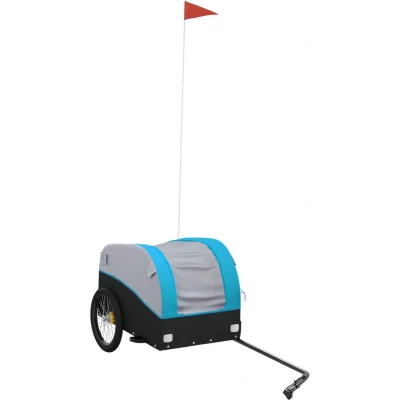Afbeelding van Fietstrailer 30 kg ijzer zwart en blauw