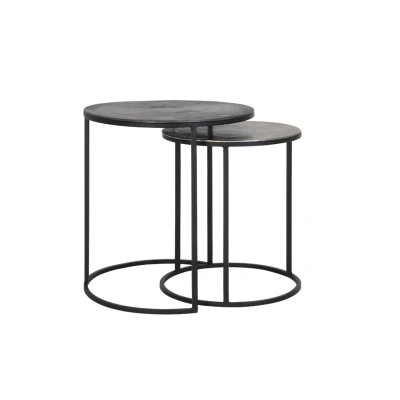 Afbeelding van Light &amp; Living Bijzettafel TALCA Ø49x50.5cm Zilver Set van 2