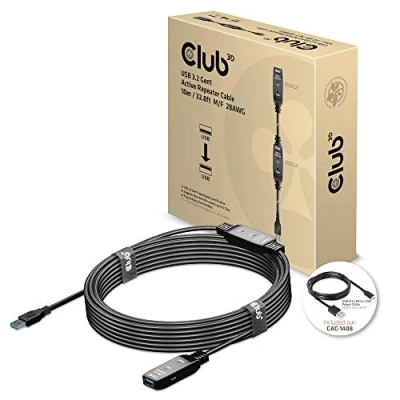 Afbeelding van club3D USB kabel 3.2 Gen1 (USB 3.0 / 3.1 Gen1) 10.00 m Zwart CAC 1405