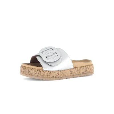 Afbeelding van Gabor Pantoffels, Dames, Maat: 42, Silber Leer