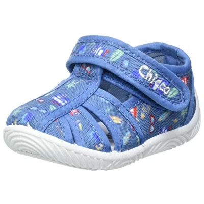 Afbeelding van Chicco Klittenbandpantoffels, pantoffels voor thuis en kleuterschool, uniseks, kinderen, Azure