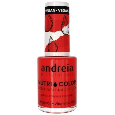 Afbeelding van Andreia Professional NutriColor Nagellak, veganistisch, ademend, NC17 rood, 10,5 ml