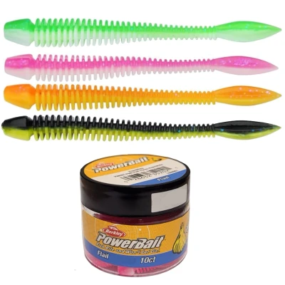 Afbeelding van Berkley Powerbait Power Flail Softbait 50mm Forel Kunstaas Black/Snsne Yellow (12 stuks) Shad