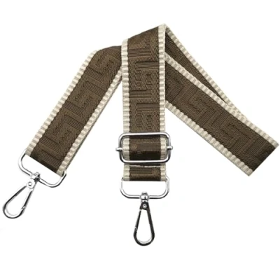 Afbeelding van tasriem, verstelbare breedte 3,8 cm, met zilveren karabijnhaak, draagriem voor dames, handtassen, donkerkaki, K7