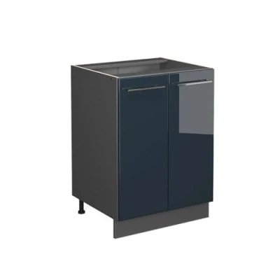 Afbeelding van Vicco Keukenonderkast Fame Line, Donkerblauw hoogglans/Antraciet, 60 cm zonder werkblad