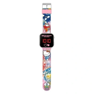 Afbeelding van Hello Kitty Roze digitaal kwartshorloge met siliconen band voor meisjes, Roze, modern, Modern