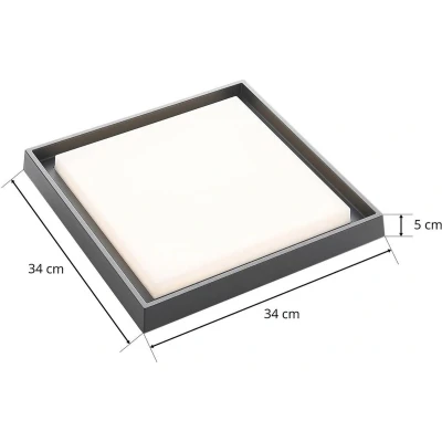 Afbeelding van Lucande LED plafondlamp drukgegoten aluminium H: 5 cm donkergrijs, wit