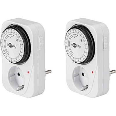 Afbeelding van Goobay tijdschakelklok set van 2 stuks mechanisch (96 schakelingen per 24u) voor binnen / wit