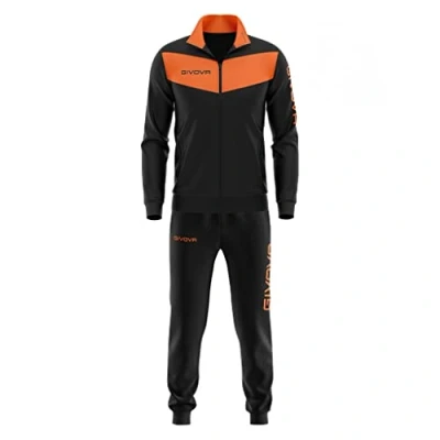 Afbeelding van Givova TR018 Visa trainingspak voor heren, meerkleurig (zwart/oranje fluo), XL