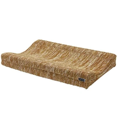 Afbeelding van Meyco Baby Block Mixed aankleedkussenhoes okergeel 50x70cm