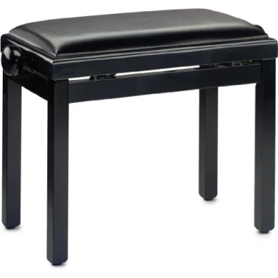 Afbeelding van Stagg PB39 BKP SBK Pianobank, zwart hoogglans, zwarte vinyl zitting (hoogglans)