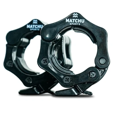 Afbeelding van Matchu Sports barbell collars Haltersluiting 50mm Halterklemmen Olympic Set van 2 Olympische maat Zwart