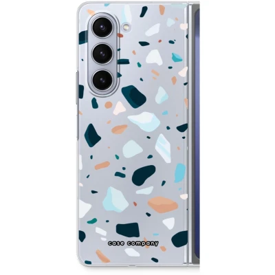 Afbeelding van Case Company® hoesje geschikt voor Samsung Galaxy Z Fold5 Terrazzo N13 Soft Cover Telefoonhoesje Bescherming aan alle Kanten en Schermrand