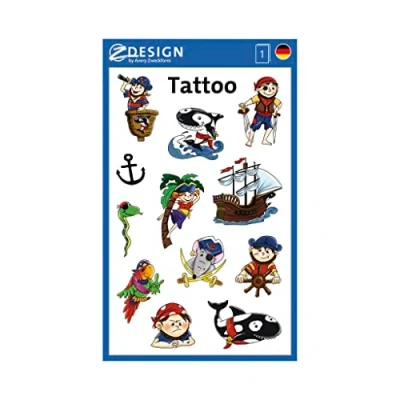 Image de Avery zweckform tatouages pour enfants pirates 1 feuille de 12 56683