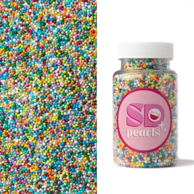 Image de SD Pearls Mélange de perles sucre, sucre comestibles, décoration gâteau, décoratives en pour biscuits, gâteaux, cupcakes, beignets, dessert (bonbon, 100 g)