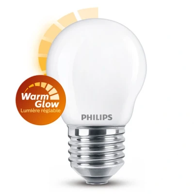 Image de PhilipsPhilips Ampoule LED 3,4W (470lm) Sphérique Dimmable E27
