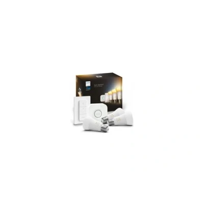 Image de Philips Hue White Ambiance Kit de Démarrage E27 avec 3 Ampoules, Variateur et Bridge