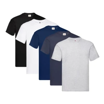 Afbeelding van Fruit of the Loom Original T shirt voor heren (set van 5 stuks)