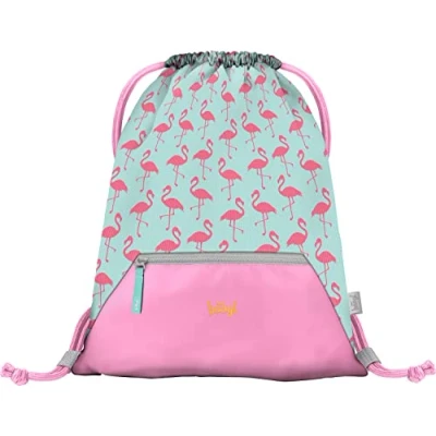Afbeelding van Baagl Gymtas voor meisjes, waterdichte schoenentas kinderen, school en kleuterschool, sporttas (flamingo)