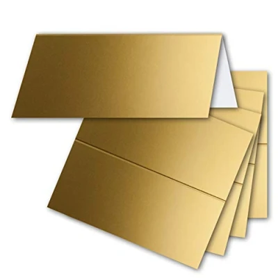 Afbeelding van 50 stuks tafelkaarten goud metallic 4,5 x 10 cm blanco plaatskaarten en naamkaarten voor bruiloft feest