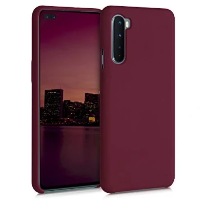 Afbeelding van kwmobile telefoonhoesje geschikt voor OnePlus Nord Hoesje met siliconen coating Smartphone case in rabarber rood