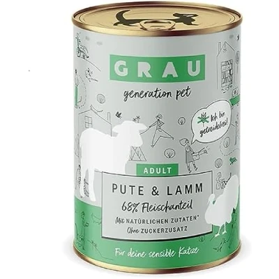 Afbeelding van 6x400g Kalkoen/Lam Smulpannetje Grau Kattenvoer Graanvrij