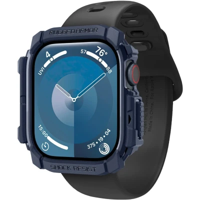 Afbeelding van Spigen Rugged Armor Hoesje Geschikt voor Apple Watch 10 42MM Bumper Case Blauw