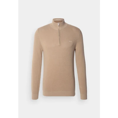 Afbeelding van GANT HALF ZIP Trui, Heren, Maat: XL, Dark khaki