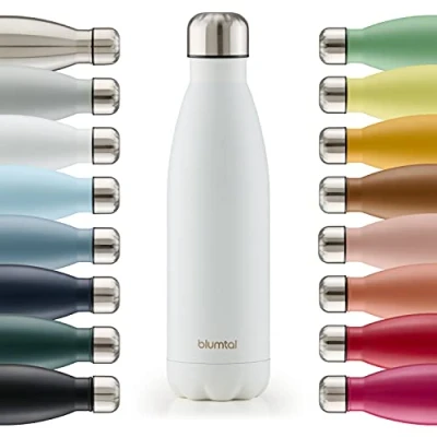 Afbeelding van Blumtal Thermosfles Met dubbele wand Thermosbeker Koffie, Thee en Koele dranken Travel Mug 350ml Wit