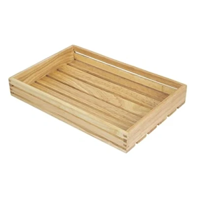 Image de Caisse en Bois d&#039;Hévéa pour Pain Fruits 50 mm Olympia 350x230x50mm