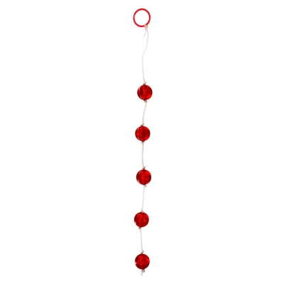 Afbeelding van Seven Creations Clear Anal Beads Large Rood Ø 20 mm