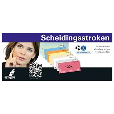 Afbeelding van Kangaro 07070 09 Scheidingsstrook 2 Gaats 105X240Mm 180G Rc Wit