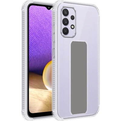 Afbeelding van Cadorabo Hoesje geschikt voor Samsung Galaxy A33 5G in GRIJS Beschermhoes gemaakt van flexibel TPU silicone Cover Case met houder en standfunctie