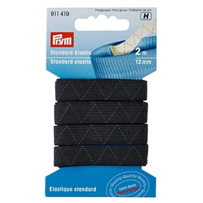 Afbeelding van Prym Standaard elastiek, 2 m lengte x 12 mm dikte, zwart