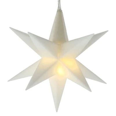 Afbeelding van 3D lichtster, 12 pinnen om op te hangen, diameter 8 cm, timerfunctie, 3 m stroomkabel, witte ster, cm