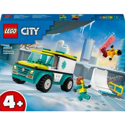 Image de LEGO® City 60403 L&#039;ambulance de secours et le snowboardeur