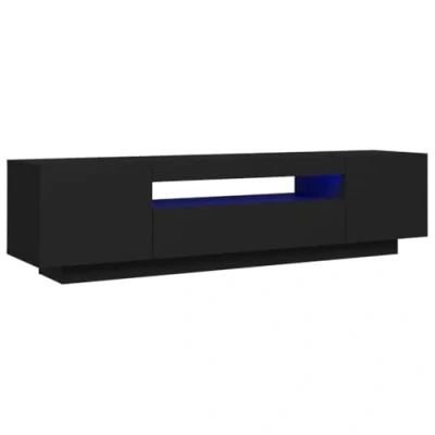 Afbeelding van vidaXL tv kast met ledlampen, zwart, 160 x 35 40 cm