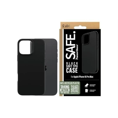 Image de SAFE. by PanzerGlass Coque de protection pour téléphone portable polyuréthane thermoplastique (TPU) 100 % recyclé noir Apple iPhone 16 Pro Max