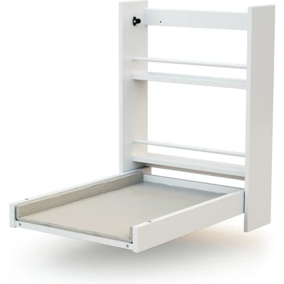 Afbeelding van AT4 Inklapbare luiertafel aan de muur ESSENTIEL in hout Wit