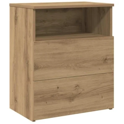 Afbeelding van vidaXL Nachtkastje 50x32x60 cm bewerkt hout artisanaal eikenkleurig