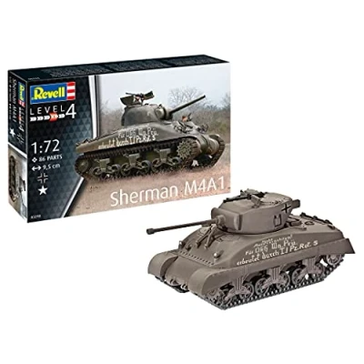 Afbeelding van 1:72 Revell 03290 Sherman M4A1 Tank Plastic Modelbouwpakket