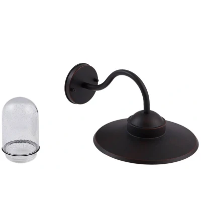 Afbeelding van Lindby buitenwandlamp Bilma, roestkleurig, aluminium, glas, 29 cm