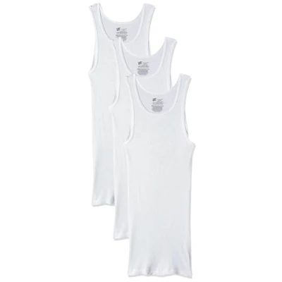 Afbeelding van Hanes Tanktops voor heren, verpakking van 6 stuks, Wit.