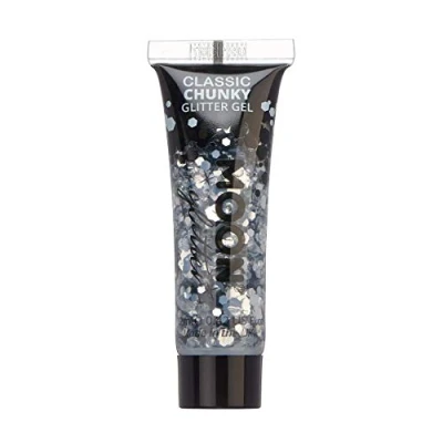 Afbeelding van Moon Glitter Klassieke dikke glanzende gel, 12 ml, zilver, glitter, voor het gezicht.