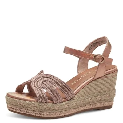 Afbeelding van Marco Tozzi Sandalen met hoge hak, Dames, Maat: 39, Rose metallic Imitatieleer/ textiel