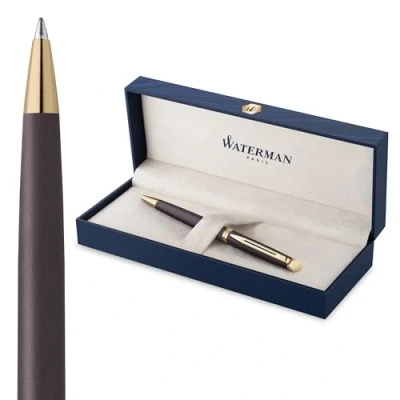 Afbeelding van Waterman Hémisphère balpen De subtiele versie Lavazwart medium punt met Geschenkdoos