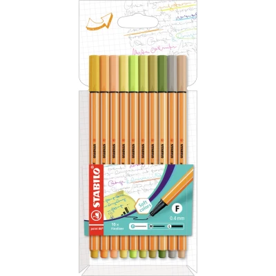 Afbeelding van Stabilo Point 88 Fineliner, Kartonnen Etui Van 10 Stuks In Geassorteerde Zachte Kleuren Fineliner