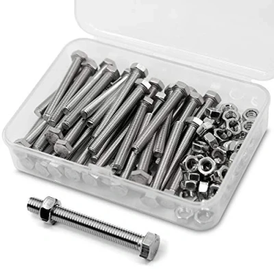Afbeelding van Set van 60 zeskantschroeven M5 x 30 mm roestvrij staal 304 bouten en moeren voor machine